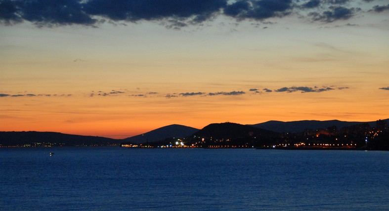 Solnedgang over Split