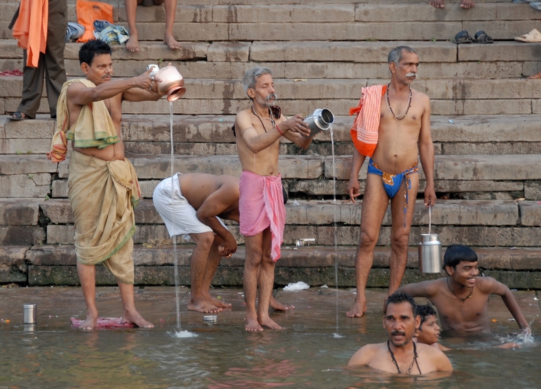 Morgenbadning, Ganges, Varanasi